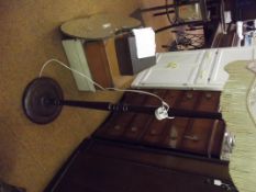 Oak standard lamp with shade