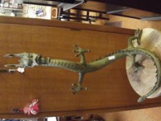 Large free standing bronze dragon figure