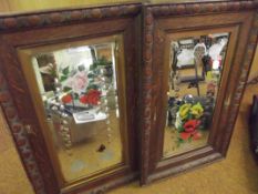 Pair of Victorian oak framed 'Gypsy' mirrors