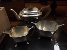 Silver plated three piece tea service