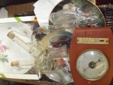 Cabinet plates, novelty decanters and retro barome