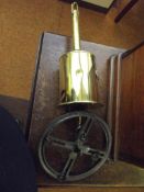 Brass bottle 'spit' jack with frame