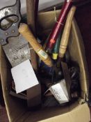 Assorted hand tools, some vintage