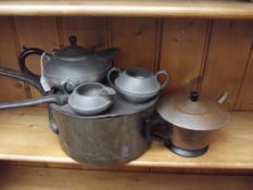 Pewter tea service, victorian very heavy copper ja