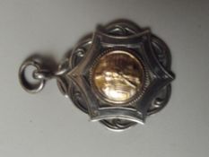 Silver hallmarked cricket fob, vacant from inscrip