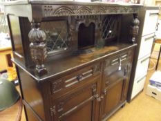 Oak glazed court cupboard, possibly Old Charm