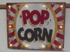 Pop corn light up advertising tin