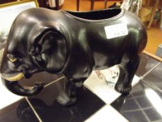 Ceramic plant stand in the form of an elephant