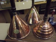 Three vintage copper possers, good early examples