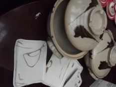 Two large Japanese bowls with covers together with