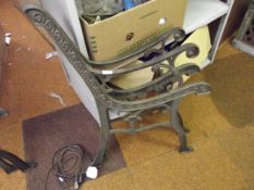 Pair of cast iron bench ends