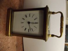 Good quality brass carriage clock, striking on a c