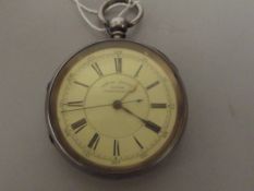 Centre second silver cased pocket watch