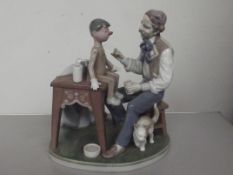 Large Lladro Pinocchio, paintbrush missing