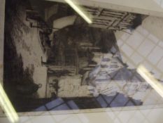 Early framed copper engraving, signed