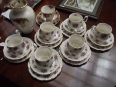 Royal Albert Violatta 18 piece tea set together wi