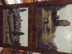 Two framed paintings, Bolton scenes, Pigeon Tower