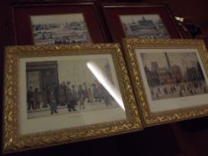 Four framed Lowry prints