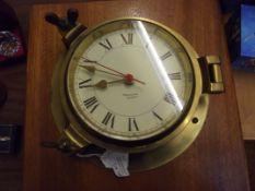 Brass cased ships style clock (quartz movement)
