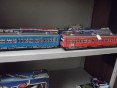 Two large tin plate train with boxes