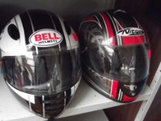 Two MC helmets