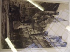 Early framed copper engraving, signed