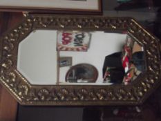 Brass framed mirror