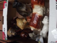 Box of ceramic dogs