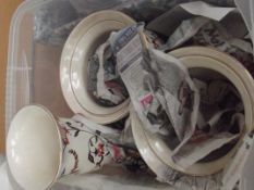 Four Wade plant pots and Wade vase