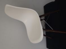 DSW Eames inspired white fibre glass seat with woo