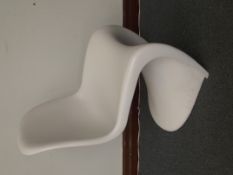 S Chair White Fibre Glass Verner Panton Style