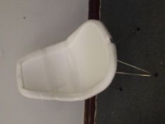 Eames inspired chair in white fibre glass seat wit