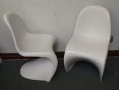S Chair White Plastic x 2