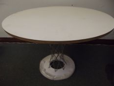 Noguchi inspired cyclone dining table in white/chr