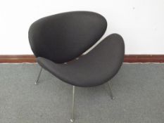 Grey Easy chair with chrome  legs