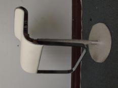 Lem Foot Stool Leather and chrome