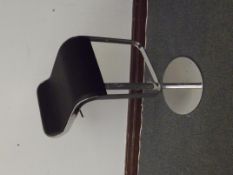 Lem Foot Stool Leather and chrome