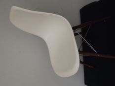 DSW Eames inspired white fibre glass seat with woo
