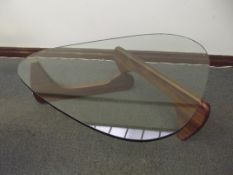 Noguchi Inspired Coffee table oval glass top with