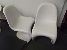 S Chairs White Plastic x 2
