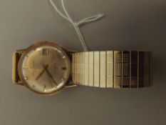9 ct gold cased Fleurier wristwatch, no winder