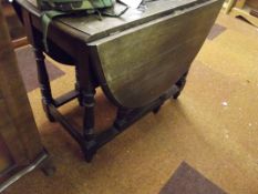 Oak drop leaf dining table