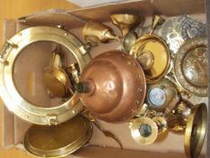 Copper and brass ware to include ship portal