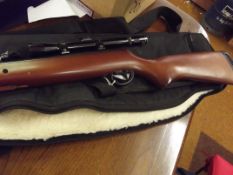 BSA .22 air rifle and Webley scope with soft case
