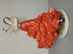 Ceramic dancer figurine, signed Capo De Monte