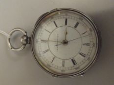 Silver cased chrongraph, Chester hallmarked.