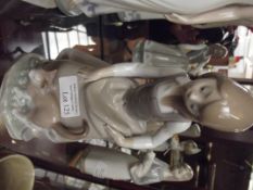 Lladro group, girl with cat