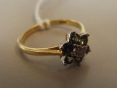 18 ct gold ring with tourmaline stones