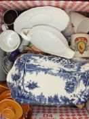 Various ceramics to include blue and white