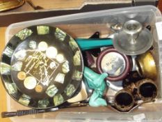 Various collectables to include abalone tray